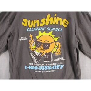 Sunshine Cleaning Service Long Sleeve Graphic Tee Charcoal Gray Mens Medium
